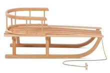 Wood Sledge Art.135819  Детские деревянные санки со спинкой, особо выносливые (без ручки) 90см