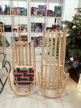 Wood Sledge Art.135819  Детские деревянные санки со спинкой, особо выносливые (без ручки) 90см