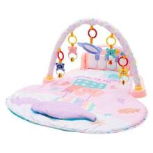 BabyMix  Bayo  Art.38651 Pink  Детский развивающий коврик с пианино и дугой с подвесками, со звуком
