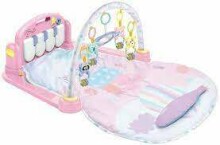 BabyMix  Bayo  Art.38651 Pink  Детский развивающий коврик с пианино и дугой с подвесками, со звуком
