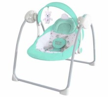 BabyMix Teddy Art.43028 Mint  bērnu mūzikālās šūpoles (šūpuļkrēsls)