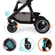 KinderKraft Everyday 2 in1 Art.KSEVER00LGR2000 Light Grey  Universālie rati 2 in1