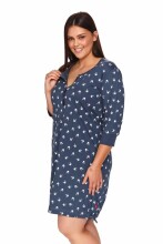 Doctornap Night Dress Art.TM.4129 Deep Blue  Хлопковая ночная рубашка для беременных/кормления