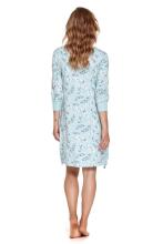 Doctornap Night Dress Art.TM.4129 Pool Blue Kokvilnas naktskrekliņš grūtniecēm/barošanai