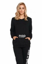 Doctornap Sweatshirt Art.DRS.4262 Black Sporta džemperis  grūtniecēm/barošanai