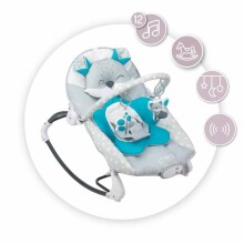 Momi Bouncer Luis Art.BULE00017 Blue Stilīgs mazuļu šūpuļkrēsls ar mūziku un vibrāciju