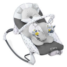 Momi Bouncer Luis Art.BULE00018 Grey Стильный детский шезлонг с музыкой и вибрацией