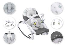 Momi Bouncer Luis Art.BULE00018 Grey Стильный детский шезлонг с музыкой и вибрацией
