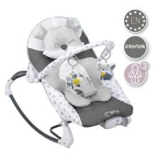 Momi Bouncer Luis Art.BULE00018 Grey Стильный детский шезлонг с музыкой и вибрацией