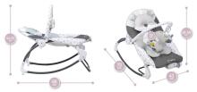 Momi Bouncer Luis Art.BULE00018 Grey Стильный детский шезлонг с музыкой и вибрацией