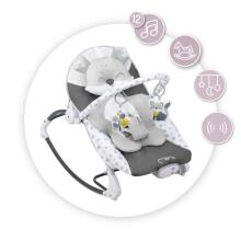 Momi Bouncer Luis Art.BULE00018 Grey Стильный детский шезлонг с музыкой и вибрацией