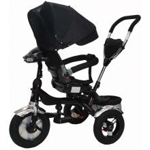Aga Design  Air Trike Art.135998 Black  Детский трехколесный  велосипед c ручкой управления , крышей и надувными колёсами