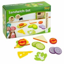 Idena Sandwich Set Art.410.0105  Игровой набор из дерева Сэндвич