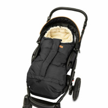 Sensillo Combi Romper Bag Art.8478 Black Спальный мешок для коляски на натуральной овчинке