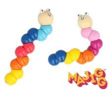 Kids Krafts Majigg Woody The Worm Art.WD224 Attīstoša koka rotaļlieta Tārpiņš