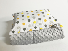 La bebe™ Minky+Cotton Set 100x75/40x25 Art.137580 Color Dots Velvet Sega un spilvens (100x75/40x25 cm)