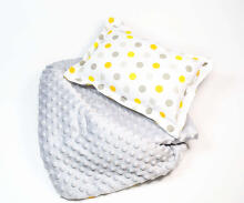 La bebe™ Minky+Cotton Set 100x75/40x25 Art.137580 Color Dots Velvet Sega un spilvens (100x75/40x25 cm)