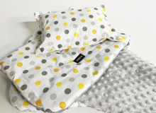 La bebe™ Minky+Cotton Set 100x75/40x25 Art.137580 Color Dots Velvet Sega un spilvens (100x75/40x25 cm)