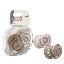 LOVI dinamiskais silikona knupītis HEY GIRL, 3-6m, 2 gab, brown, 22/886girl