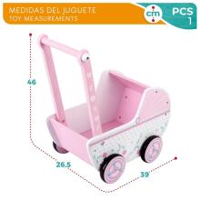 Woomax Doll Pram Art.46475 Koka ratiņi lellēm