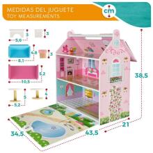 Woomax Dollhouse Art.85295 Деревянный кукольный домик с мебелью