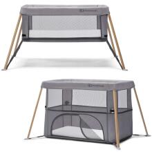 KinderKraft Movi  Art.KCMOVI00WOD0000 Grey Wood Manēža - ceļojumu gultiņa