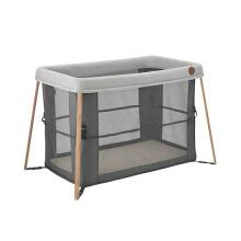 KinderKraft Movi  Art.KCMOVI00WOD0000 Grey Wood Manēža - ceļojumu gultiņa