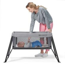 KinderKraft Movi  Art.KCMOVI00WOD0000 Grey Wood Manēža - ceļojumu gultiņa