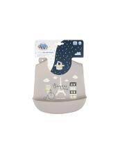 CANPOL BABIES silikona lacīte ar kabatu BONJOUR PARIS, navy beige, 74/027_bei