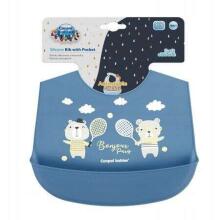 CANPOL BABIES silikona lacīte ar kabatu BONJOUR PARIS, navy blue, 74/027_blu