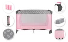 Momi Belove Art.LOZE00016 Pink  Bērnu manēža ceļojumu gulta/gultiņa