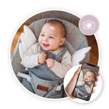 Momi Bouncer Tuli  Art.BULE00021 Wings Grey   Modern rocking chair with music and vibration