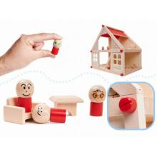 Ikonka DollHouse Art.KX6486_1   Деревянный кукольный домик Монтессори, 40см
