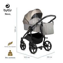 Tutis Novo Art.252 Warm Grey Universālie kulbu rati/ratiņi dvi vienā