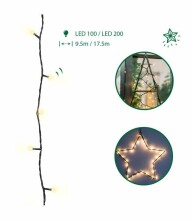 Namo įmonė 133933 straipsnis Kalėdiniai siūlai 200 LED lempučių, šilta šviesa