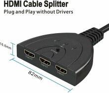 HDMI centrmezgls (3 ligzdas) + HDMI kabelis 2 gab.