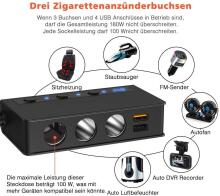 180 W 12 V / 24 V auto cigarešu degļa slots sadalītājs