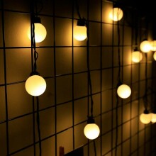 100 LED Ziemassvētku vītnes burbuļi, garums 11m., Silta gaisma, 2022 G