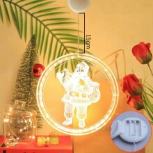 LED logu apdare "Ziemassvētku vecītis", silta gaisma, 2022G