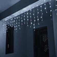 200 LED Ziemassvētku lampiņas — lāstekas, garums 7,5 m, auksta gaisma, 2022Y