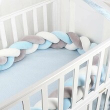 Aizsargpolsterējums bērnu gultiņu malām - zils
