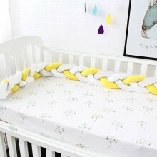 Aizsargpolsterējums bērnu gultiņu malām - dzeltens