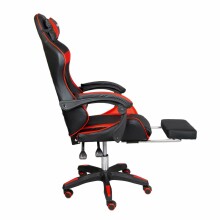 Spēļu krēsls ar kāju balstu melns / sarkans VANGALOO