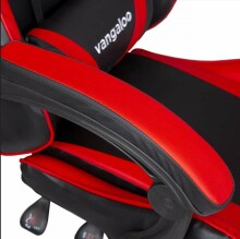 Spēļu krēsls ar kāju balstu melns / sarkans VANGALOO