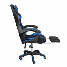 Spēļu krēsls ar kāju balstu melns / zils VANGALOO