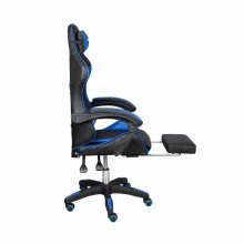 Spēļu krēsls ar kāju balstu melns / zils VANGALOO