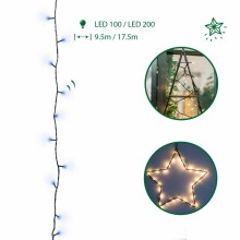 200 LED Ziemassvētku spuldzīšu virtene 17,5m.,zila gaisma