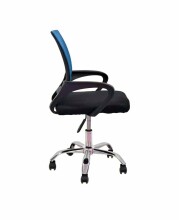 Grozāms biroja krēsls VANGALOO, melns ar zilu muguru