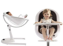 Mima Moon Art.H104RH-CL-W-SH101-SW White/Snow White Bērnu barošanas krēsliņš ar ieliktņi 2in1