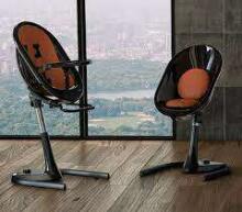 Mima Moon Art.H104RH-BL-W-SH101-BB Black/Black Детский стульчик для кормления 2in1